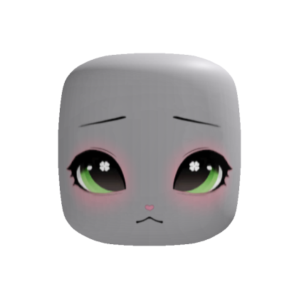 kawaii clover green puppy eyes chibi face
