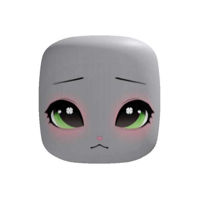 kawaii clover green puppy eyes chibi face