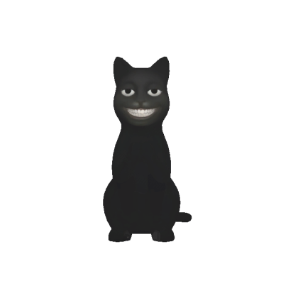 Black Creepy Cat Head v2