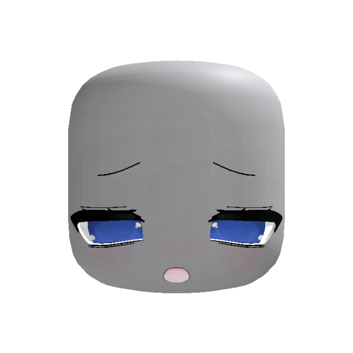 (Animated) Blue Cute Kawaii Tired Face