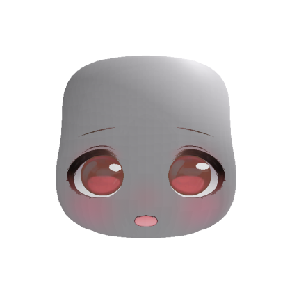 Soft Kawaii Adorable Anime Face (Red)