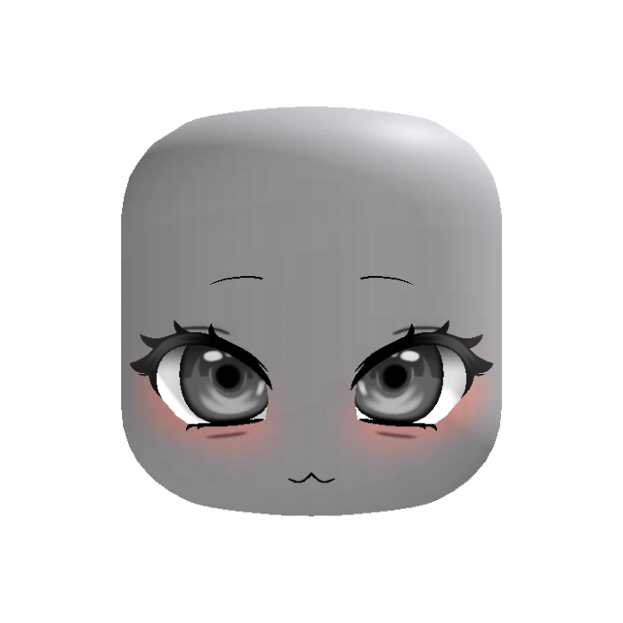 Anime Big Shy Eyes Grey