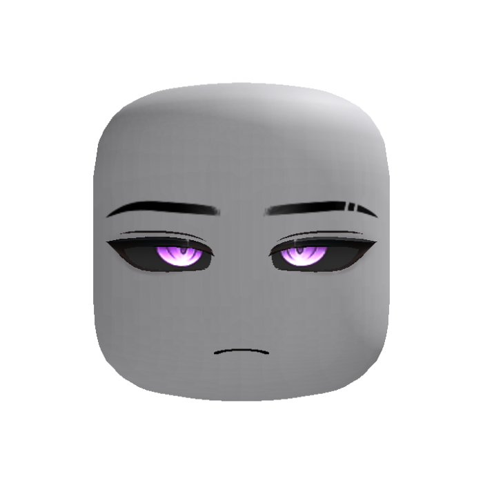 Powerful Cyber Anime Boy Face (Purple)