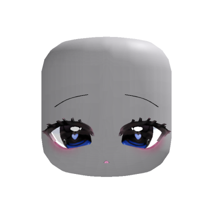 (Animated) Blue Cute Kawaii Heart Eyed Face