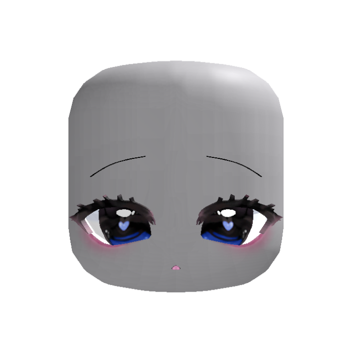 (Animated) Blue Cute Kawaii Heart Eyed Face