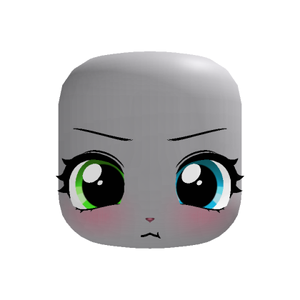 💢(｡•ˇ‸ˇ•｡) sweet angry bunny face in green blue