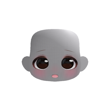 Soft Kawaii Adorable Anime Face w/ Ears (Brown)