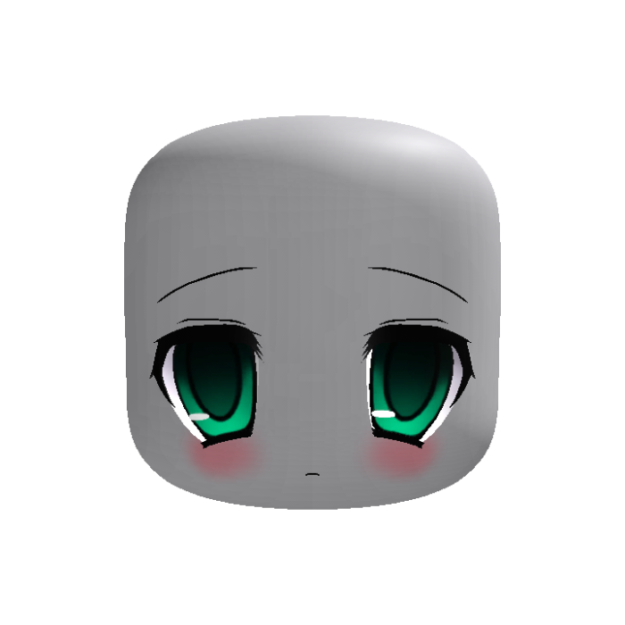 ♡ ꒰ animated kawaii 2000's moe shy face green ꒱ ♡