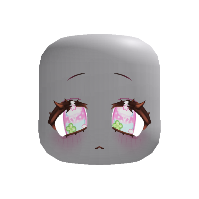 (Animated) Pink Cute Clover Chibi Face
