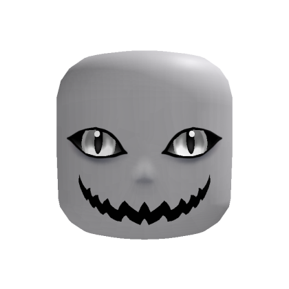 White spooky demon face