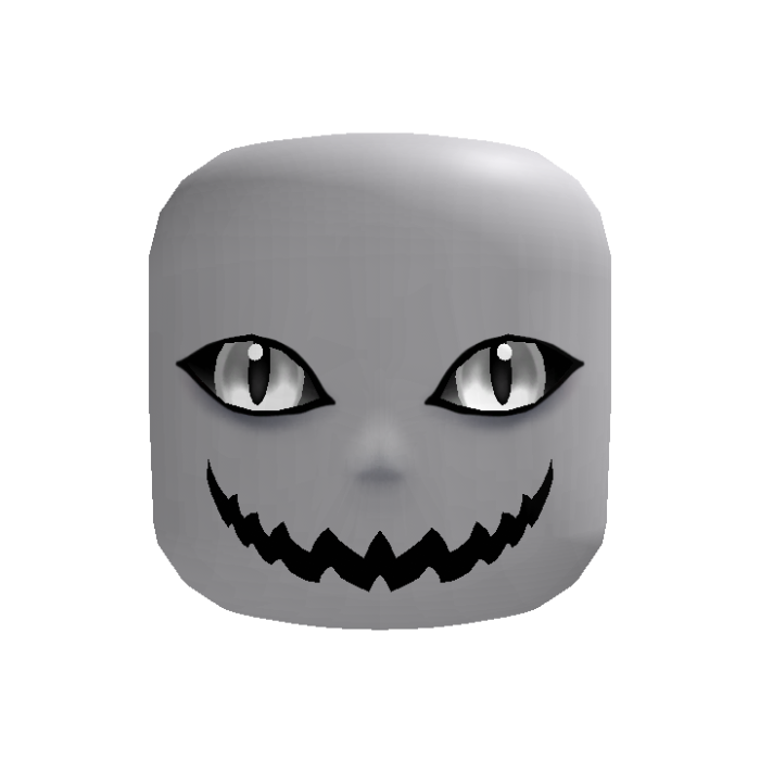 White spooky demon face
