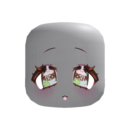 (Animated) Brown Cute Clover Chibi Amazed Face