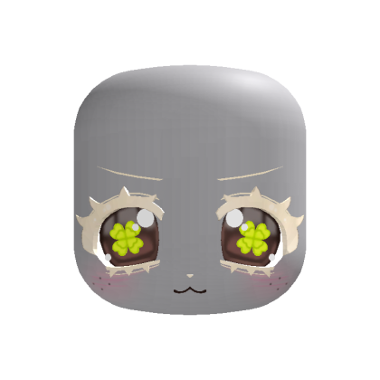 🍀 kawaii bashful clover puppy face blonde brown