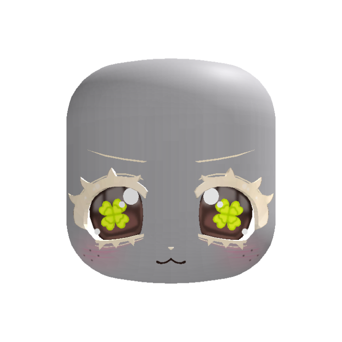 🍀 kawaii bashful clover puppy face blonde brown