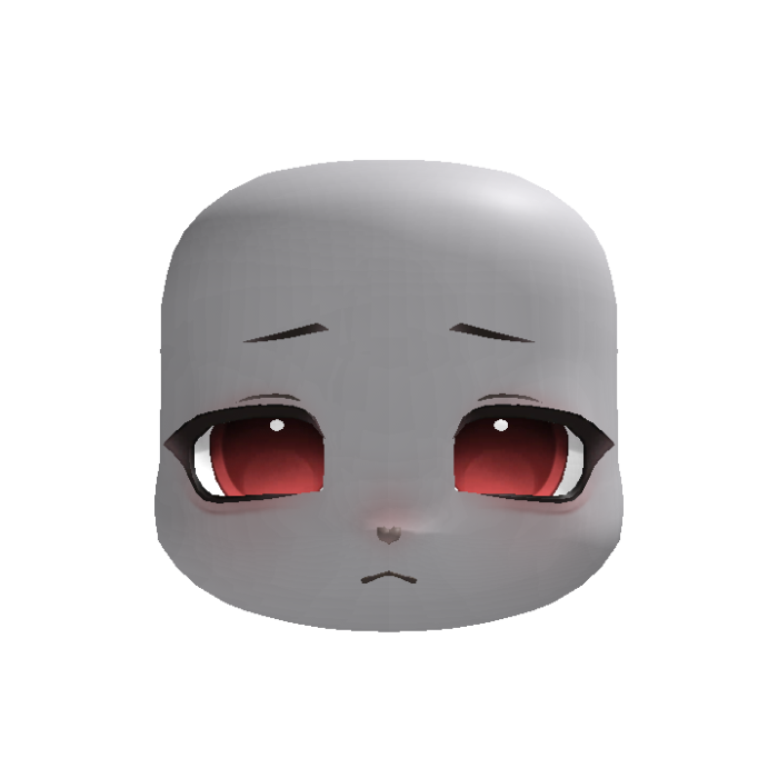 red cute nervous masc kigurumi face