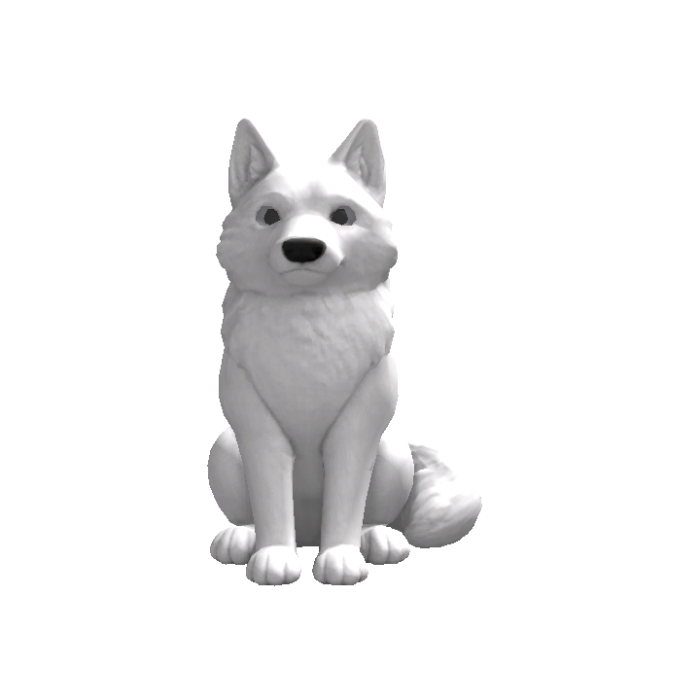 White Wolf Head Following Eyes