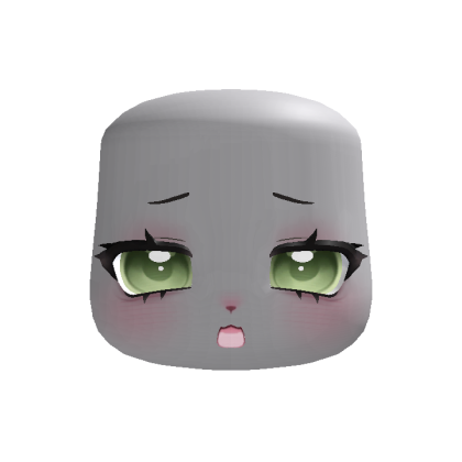(animated) green worried jelly soft sparkly face