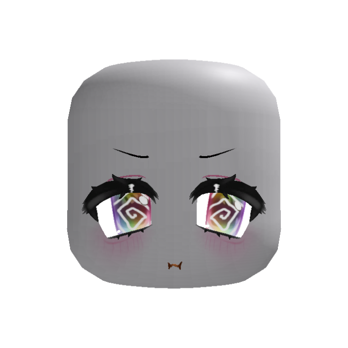 angry dizzy anime moe pout eyes in rainbow