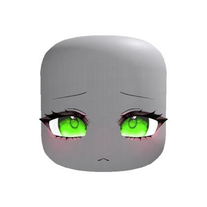 (Animated) Red Anime Moe Shy Eyes in Green Leaf