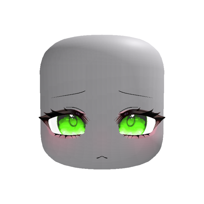 (Animated) Red Anime Moe Shy Eyes in Green Leaf