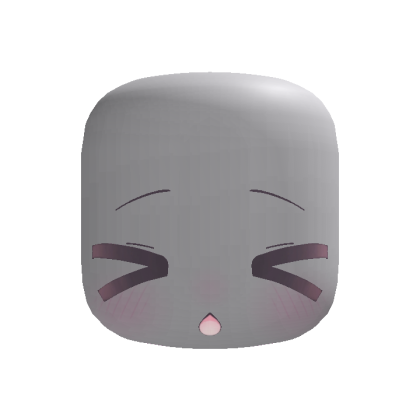 (Animated) Grey Cute Kawaii Silly Blink Face