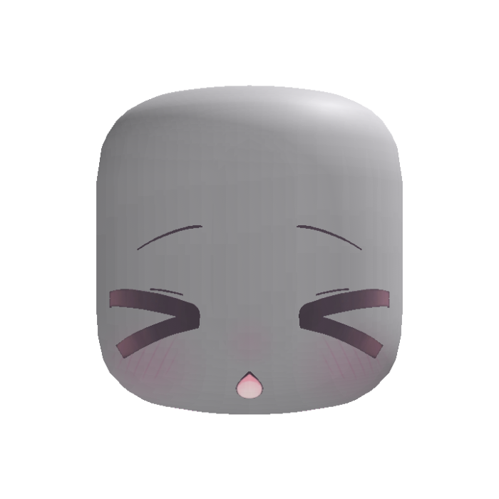 (Animated) Grey Cute Kawaii Silly Blink Face