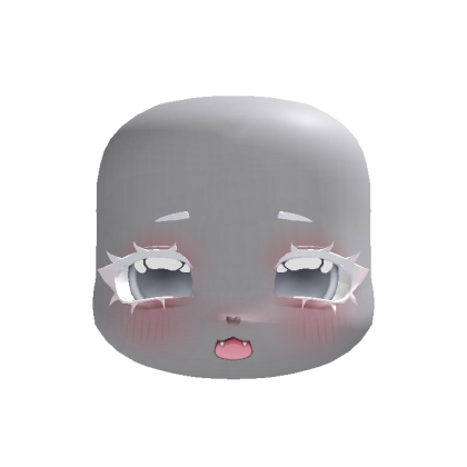 (animated) blue albino playful kigurumi fangs face