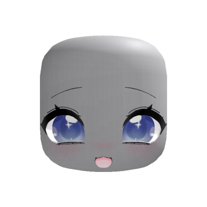 (Animated) Blue Cute Kawaii Excited Face
