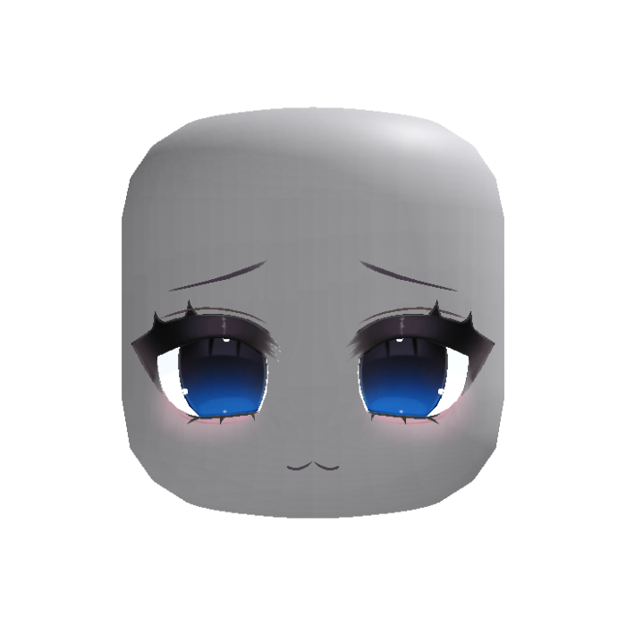 (animated) Shy Anime Moe Stare in Blue