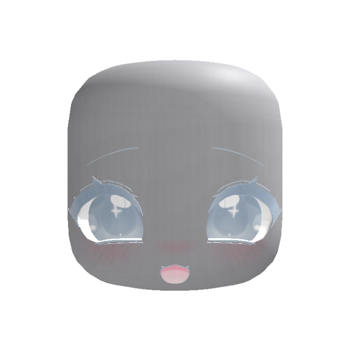 (Animated) Light Blue Cute Kawaii Excited Face