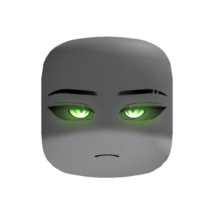 Powerful Cyber Shadowed Anime Boy Face (Green)