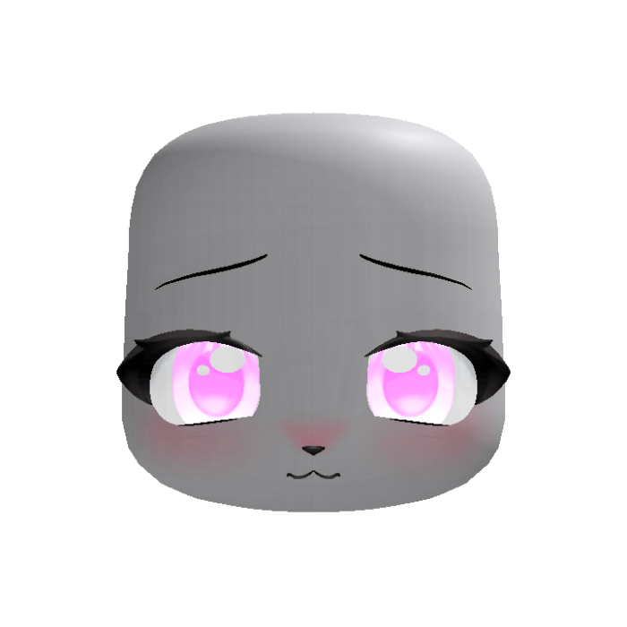 cute shy fox stare eyes in light pink (animated)