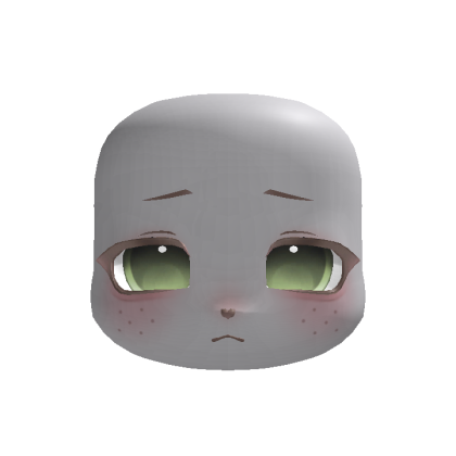 pastel green cute freckly masc kigurumi face