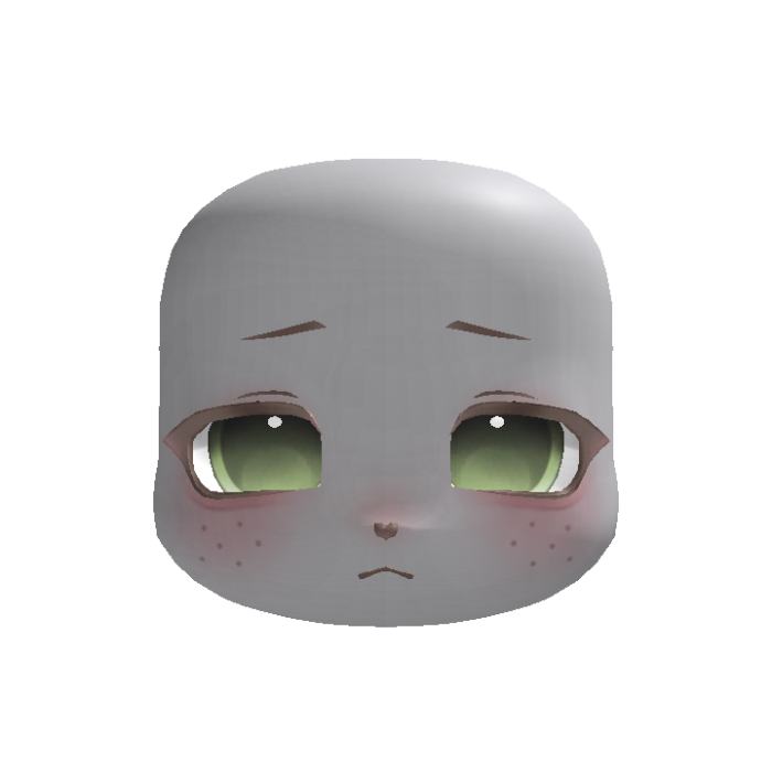 pastel green cute freckly masc kigurumi face