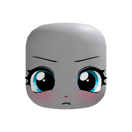 💢(｡•ˇ‸ˇ•｡) sweet angry bunny face in blue