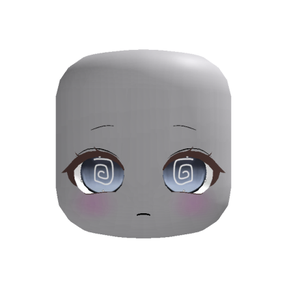 Blue Grey Kawaii Anime Dreaming Girl Face