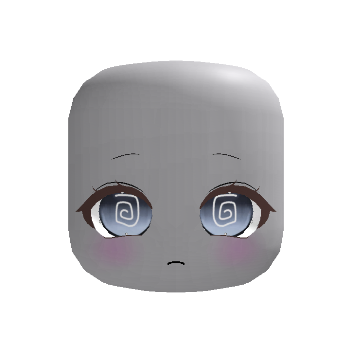 Blue Grey Kawaii Anime Dreaming Girl Face