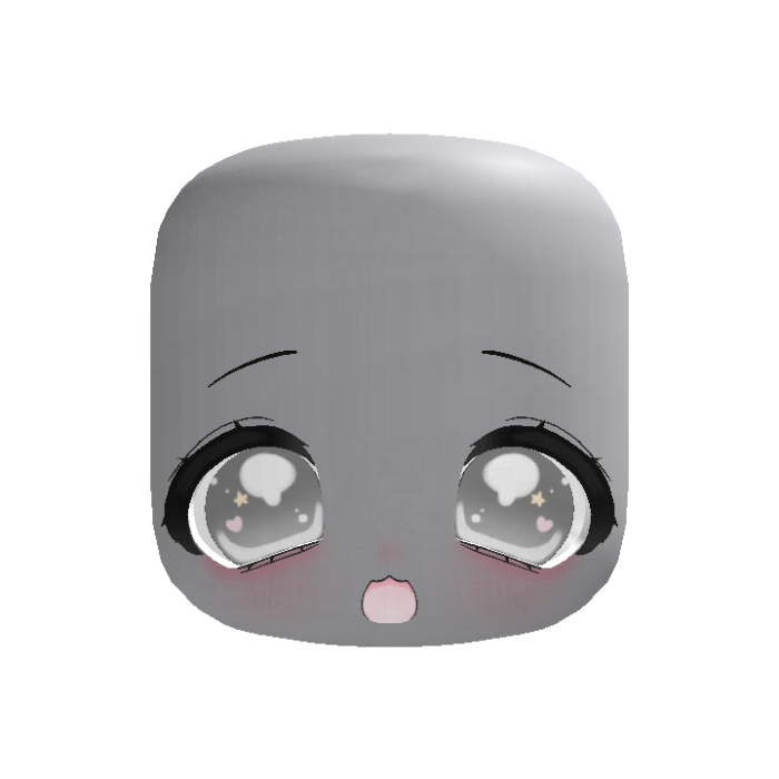 excited dreamy anime star eyes in gray