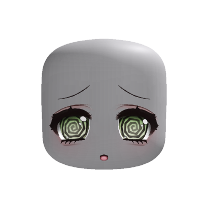 animated 🤍 kawaii dizzy eyes moe face in green