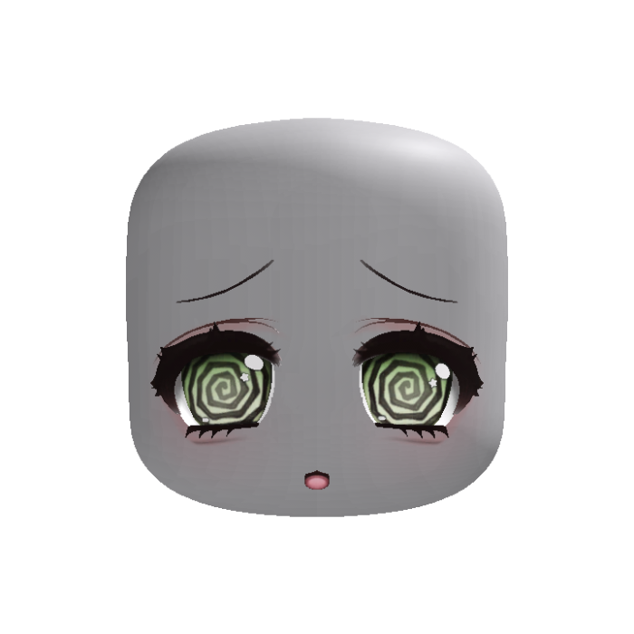 animated 🤍 kawaii dizzy eyes moe face in green