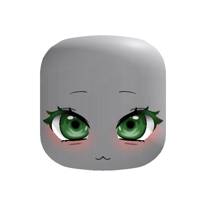 Anime Big Shy Eyes Green