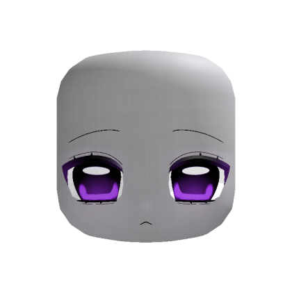 purple shy cold anime girl face