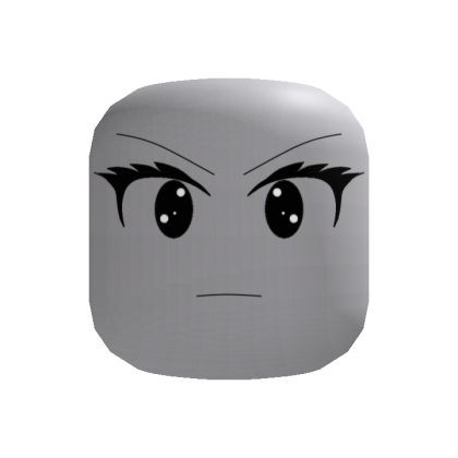 Angry Anime Girl Face Head
