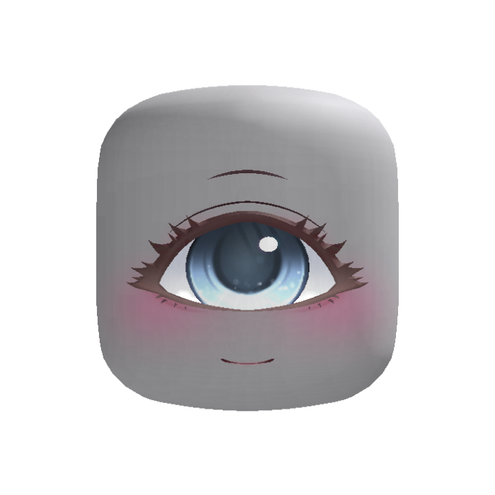 Kawaii Cyclops Anime Girl Head (Pastel Blue)