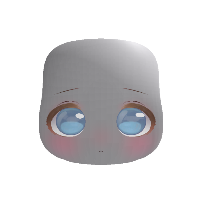 Soft Kawaii Adorable Anime Face (Blue)