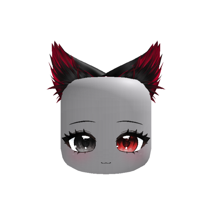 kawaii kigurumi anime chibi w/ ears (black&red)