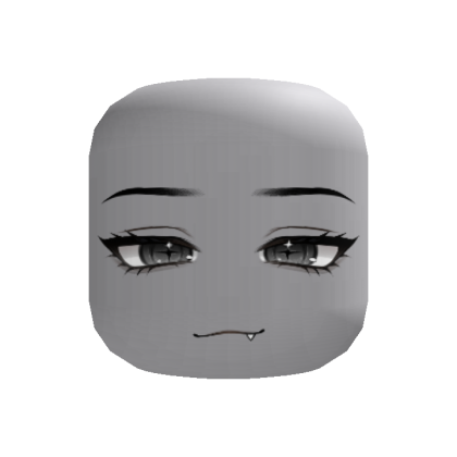 Anime Boy Emo Smirk Fanged Face (Recolorable) thumbnail