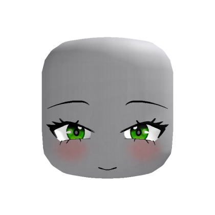Animated Cute Happy Anime Face (Green)