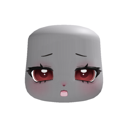 (animated) red worried jelly soft sparkly face