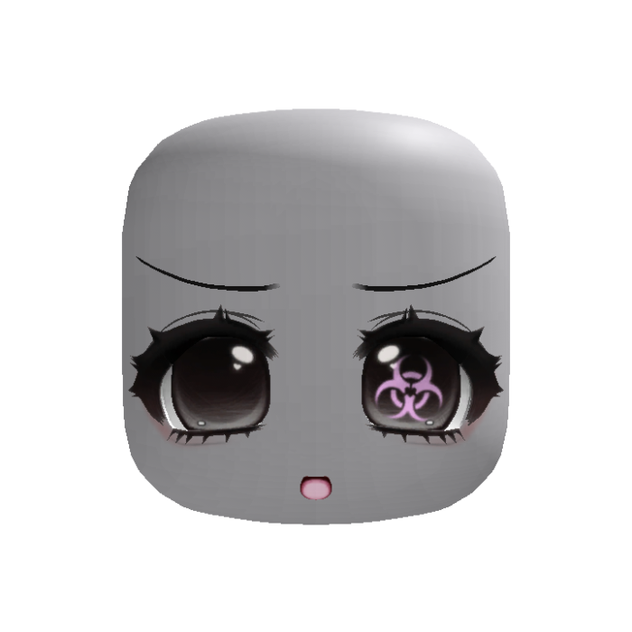 (Animated) Adorable Moe Black/Pink Biohazard Face